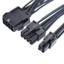 Premium 8 Pin CPU Power to 8 and 4 Pin Adapter Cable 10cm All Black