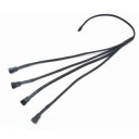 Multisleeve 3-Pin to 4x 3-Pin Y Fan Cable Splitter - 50cm - Black