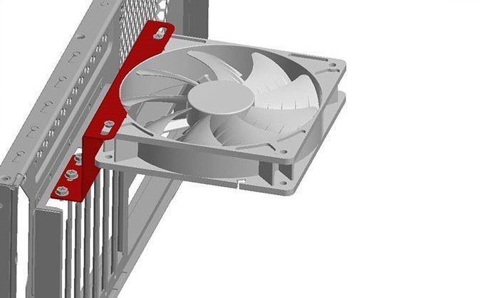 GPU Cooling PCI Slot Vertical Fan Mounting Kit Metal Bracket