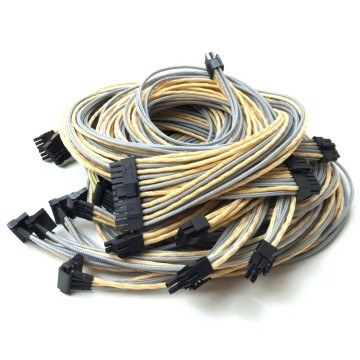 XFX Pro Black Edition Premium Single Sleeved Cables Set (Gold/Silver)