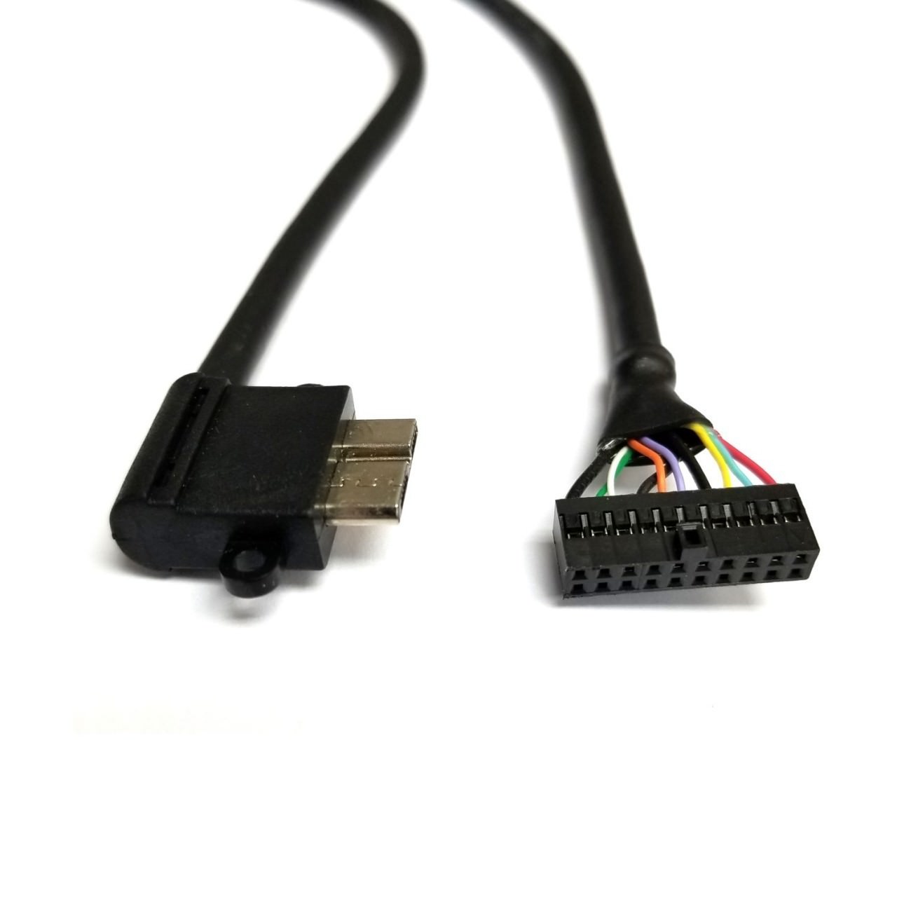Micro USB 3.0 Left Angle to Low Profile USB 3.0 Internal 20 Pin Header