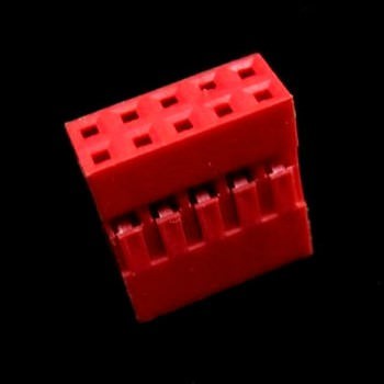 Dupont 2.54mm 10-Pin Header Connector with Pins (Red)