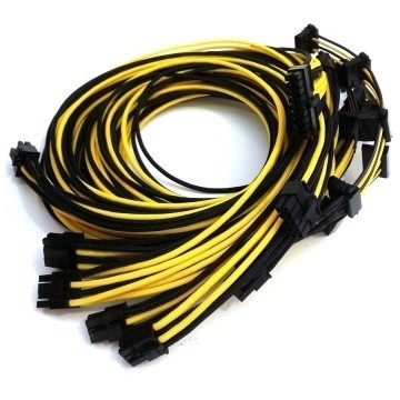 Seasonic Platinum Single Sleeved Modular Cable Set (Black/Yellow)