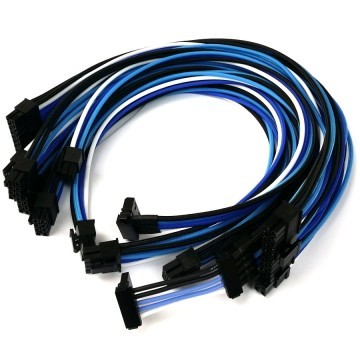 Seasonic PRIME Premium Single Sleeved Modular Cable Set (Black/White/Blue)