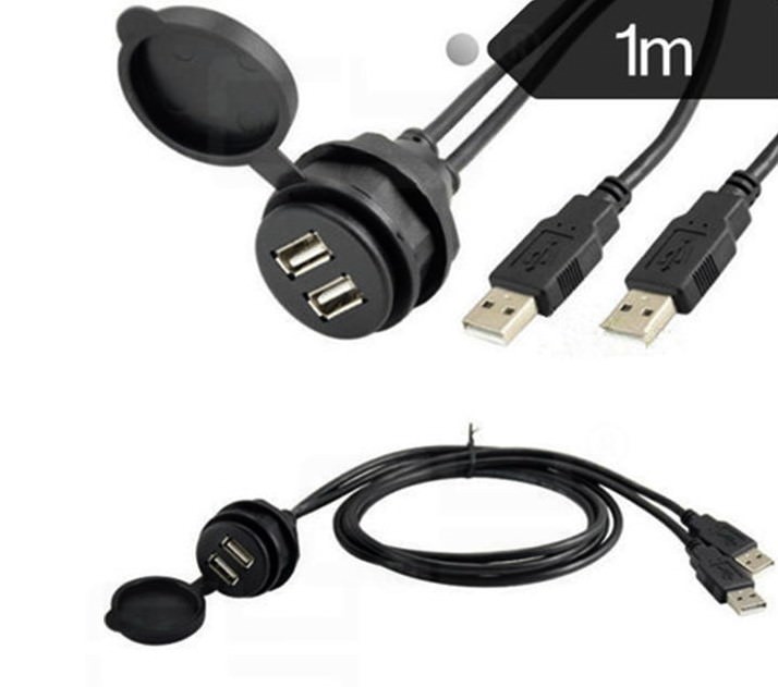 Auto USB 2.0 Port Extension Car Mount Cable for Car Radio Stereo 100cm
