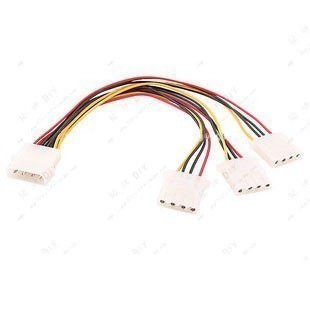 MOLEX 4-Pin 1-to-3 3-Way Splitter Power Cable (20cm)