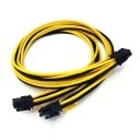 Dell T5610 8 Pin Dual 6+2 Pin PCIE Cable (Black/Yellow)