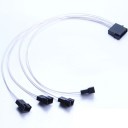 Premium Silver Wire 4-Pin IDE Molex to 4 x Fan Connectors Splitter Cable