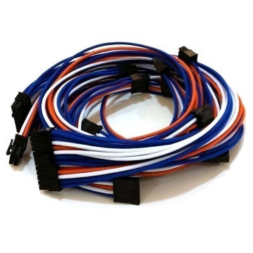 Seasonic Platinum Single Sleeved Modular Cable Set (Blue/White/Orange)