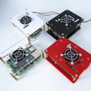Raspberry Pi - Model B/B+ Enclosure Case Box with Cooling Fan (4 Colors)