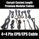 Corsair Custom Length Premium Black Ribbon Modular Cable (4+4 Pin CPU/EPS)
