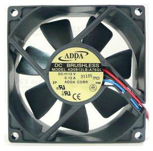 ADDA 8025 12V 0.12A 80mm Dual Ball Bearing Cooling Fan