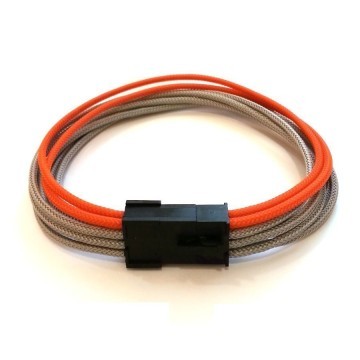 Premium Single Braid Sleeved PCI-E 8-Pin Extension Cable (Grey/Orange)
