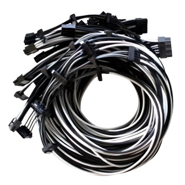 Single Sleeved PSU Modular Cables Set Black Grey for Seasonic