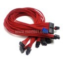 SilverStone Strider ST1000 Premium Single Braid Modular Cables Complete Set (Red)