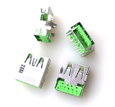 USB 3.0 Type A 9 Pin Female Connector AF for PCB Mount Green