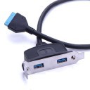 USB 3.0 2-Port Low-Profile Bracket with Built-in Motherboard 20-Pin Header Cable (45cm)