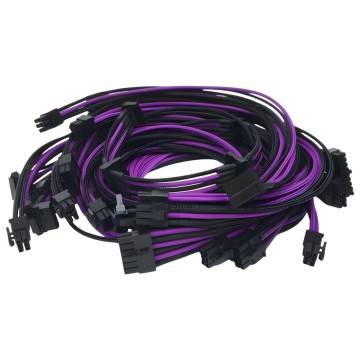 Premium Single Sleeved Cables Black Purple for Seasonic