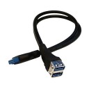 USB 3.0 19 Pin to Dual USB Type A Female Front Panel Cable 40cm