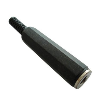 3.5mm Stereo Headphone Audio Plug Female Connector (Black)