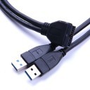 USB 3.0 20-Pin to Dual USB 3.0 External Male (60cm)
