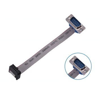 D Sub DB9 9 Pin Male to IDC FC 2.54mm 10 Pin Female Ribbon Wire Cable