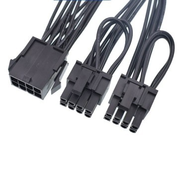 Premium 8 Pin to Dual 8 Pin GPU PCIE Power Adapter Cable 10cm All Black