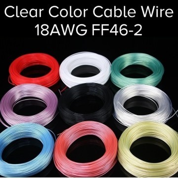 Premium 18AWG FF46-2 Clear Color Computer Cable Copper Wire 9 Colors