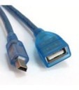 USB 2.0 Type-A Female to Mini-USB Male Cable (Blue)
