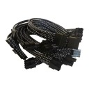 Premium Single Sleeved Modular Cable Set Black Silver for Seasonic