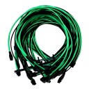 Single Sleeved PSU Modular Cables Set Black UV Green for Corsair