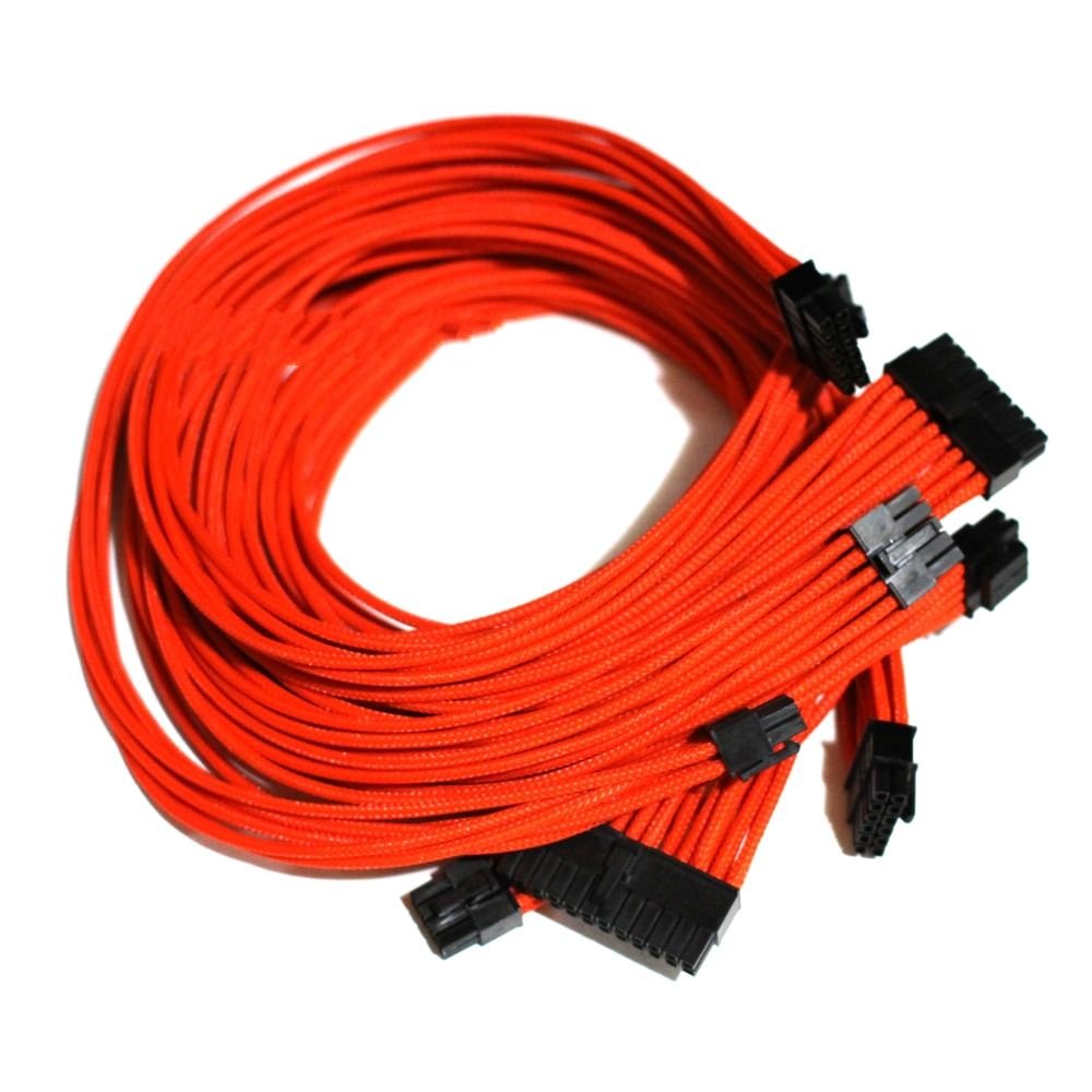 forråde Hellere solsikke Corsair AX Series Single Sleeved Power Supply Modular Cables Kit (UV  Orange) - modDIY.com