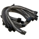 Premium Single Sleeved Modular Cables Set Black Silver for EVGA