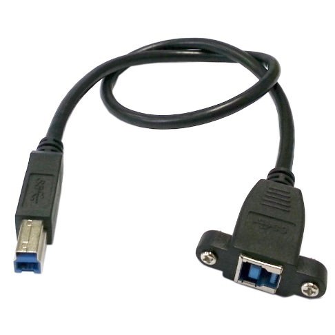Usb 3 0 Type B Extension Cable With Panel Mounts Black Moddiy Com