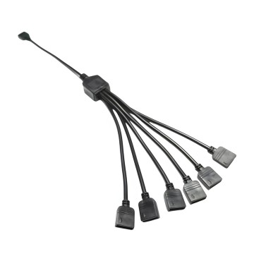 Computer Lighting 12V 4 Pin RGB Splitter Cable 1 to 6 Way Split 30cm