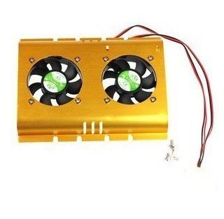 Premium Gold Dual 5cm Fans HDD Cooler 