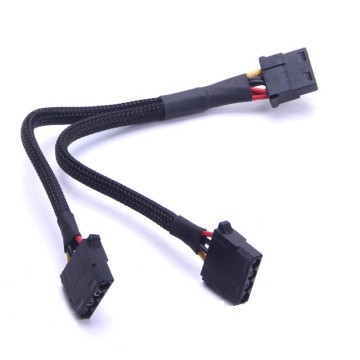4 Pin Molex Male to Dual 4 Pin Molex Male Power Cable (20cm)