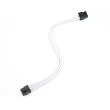 Premium Silicone Wire Single Sleeved 6+2 Pin PCI-E Extension Cable (White)