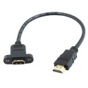 HDMI Extension Cable with Panel Mounts (30cm)