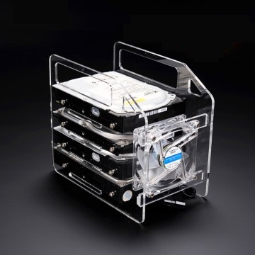 QDIY Professional Modder Acrylic 4 Bay HDD Rack Tray Y4F