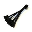 PSU 6-Pin Modular to 4 x Fan Cables - Black Sleeved 10cm