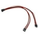 Premium Single Braid Sleeved Molex 4-Pin Split Y Cable (Black/Red)