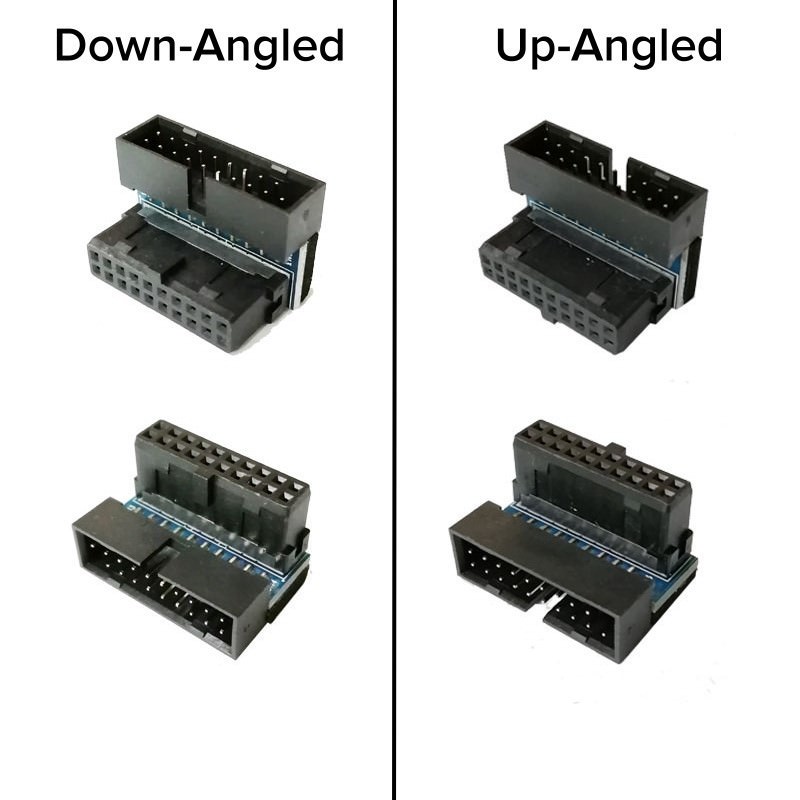 Hørehæmmet erstatte civile 90 Degree Angled USB 3.0 20 Pin Internal Header Mini Connector Black -  MODDIY