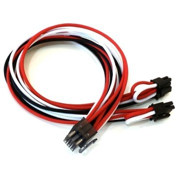 Superflower Premium Single Sleeved 9-Pin to Dual 8pin PCIE Cable (50cm)