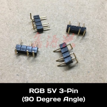 RGB 5V LED Light Strip 3 Pin Male to Male 90 Degree Angled Connector