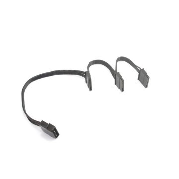 Premium Ribbon Wire 4-Pin Molex to 3x SATA Adapter Cable (Black)