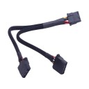 4 Pin Molex Male to Dual 4 Pin Molex Male Power Cable 20cm