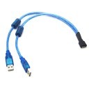 USB 9-Pin Internal Motherboard Male Header to Dual USB Type-A Adaptor