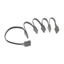 Premium Ribbon Wire 4 Pin Molex to 5 x SATA Adapter Cable Black