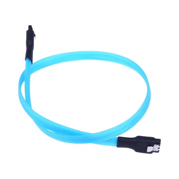 SAS SSD High Speed 6Gbps SATA3 Cable High Density Sleeved UV Blue